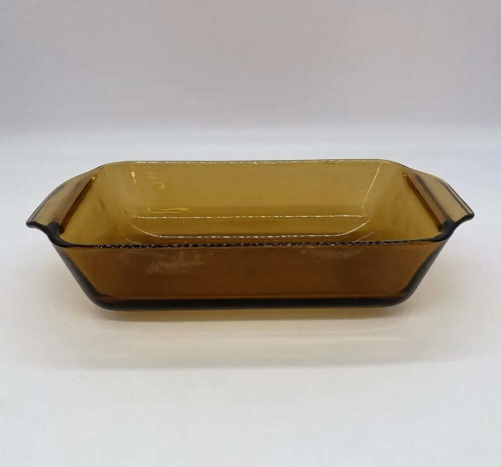 Vintage Anchor Hocking Amber Glass 442 Oven Safe Microwave Safe